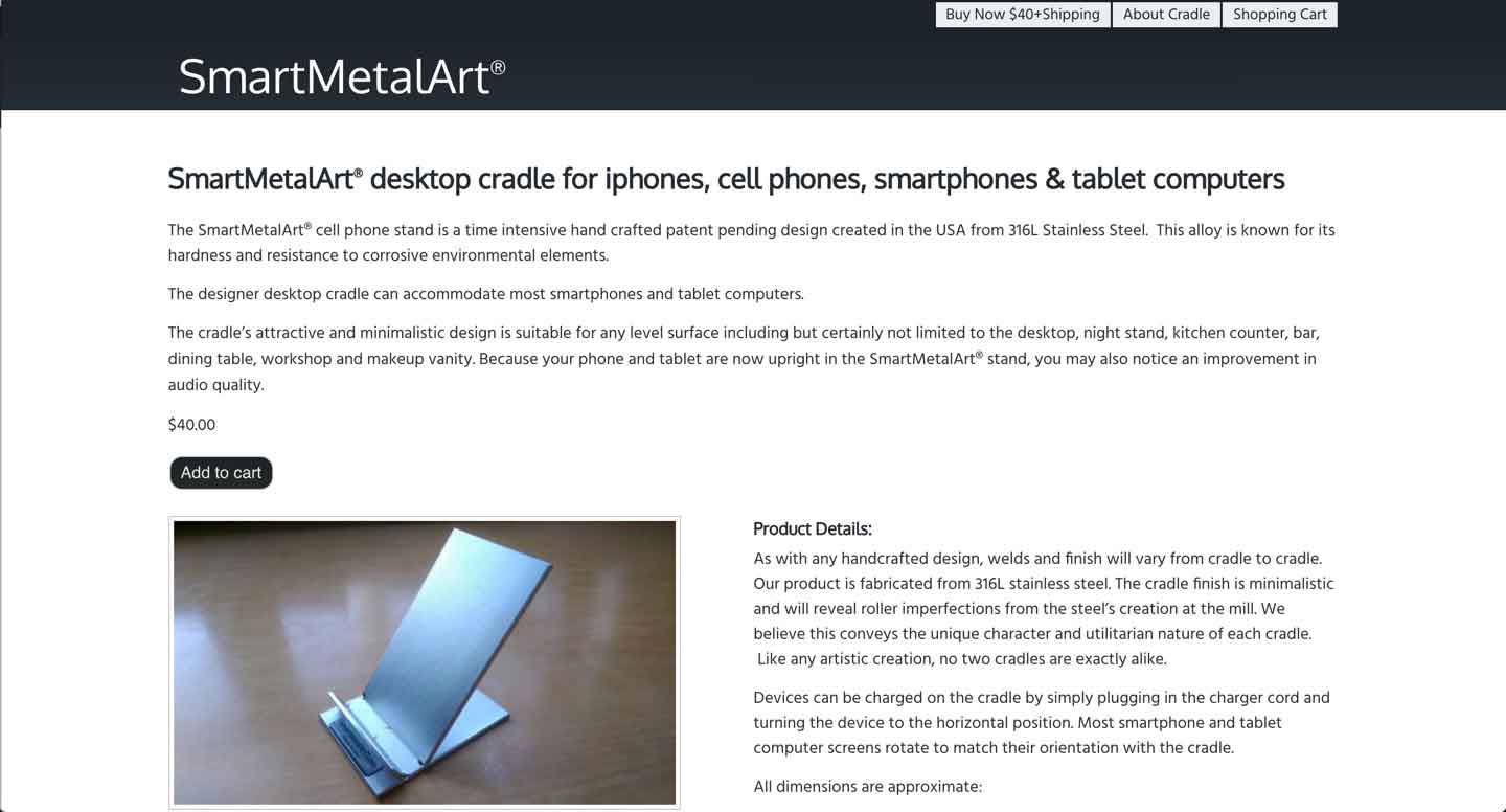 Thumbnail for SmartMetalArt® Desktop Cradle